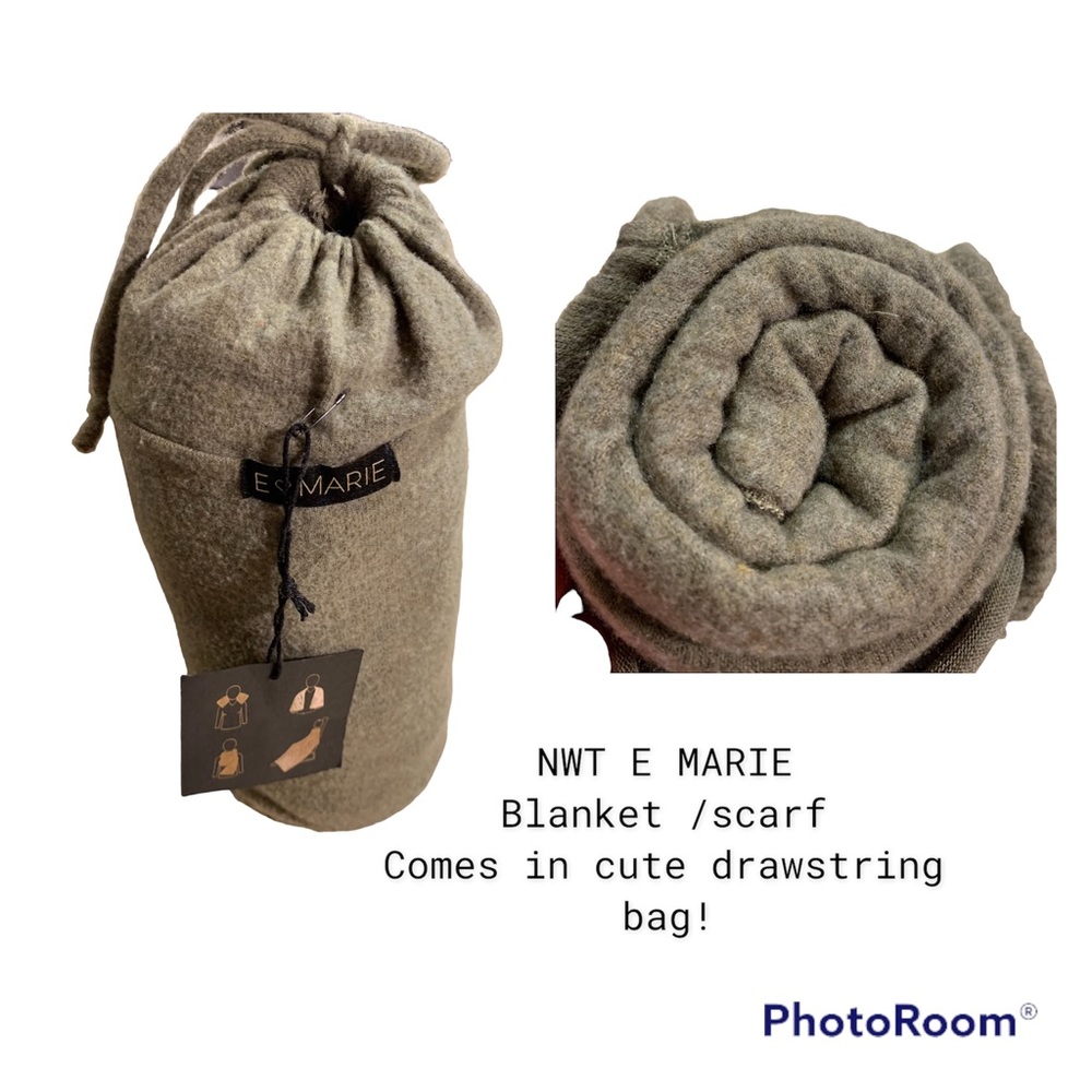 NWT E MARIE Travel blanket/scarf -comes in own drawstring back! This is so soft